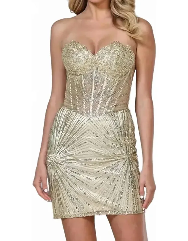 Embellished Strapless Corset Homecoming Dress
