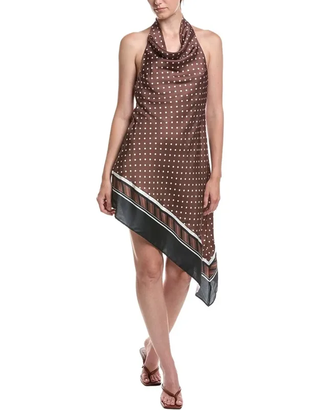 Midi Dress - Halter Neck, Button Closure