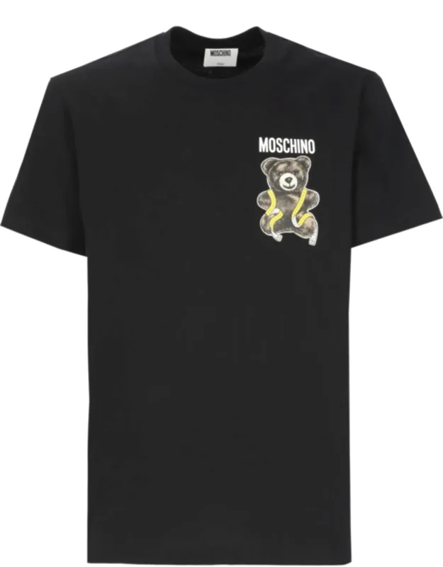 Short-sleeve Teddy Bear Print Cotton T-shirt