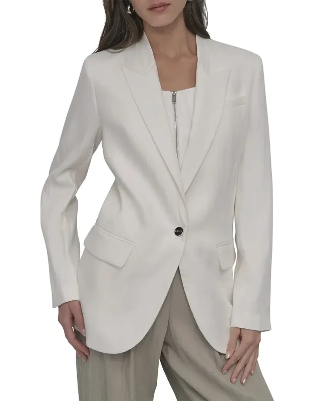Stand Collar Peak Lapel Blazer