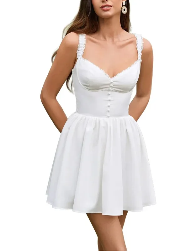 Mini Dress - Approximately 24.4in From Shoulder To Hem, 95% Polyester, 5% Spandex