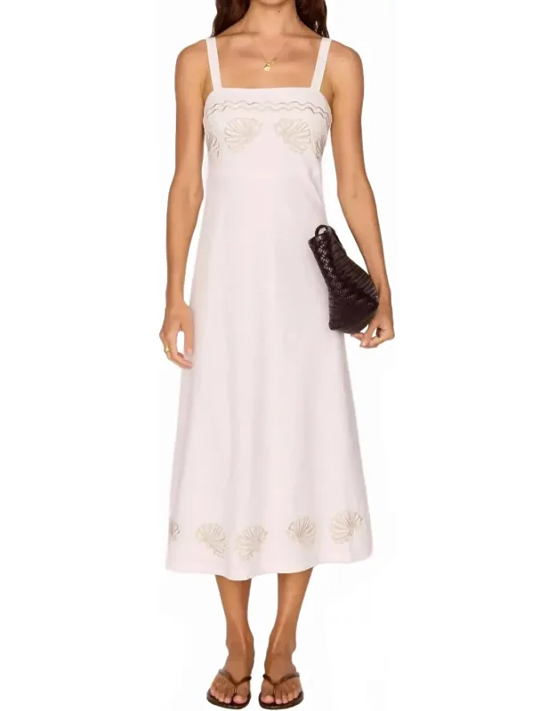 Embroidered Midi Dress