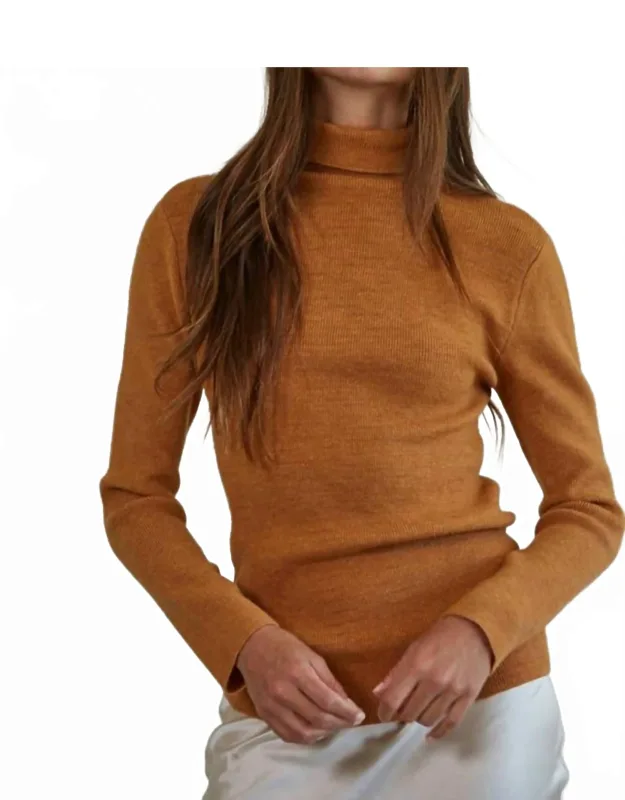 Knit Sweater Turtle Neck Top
