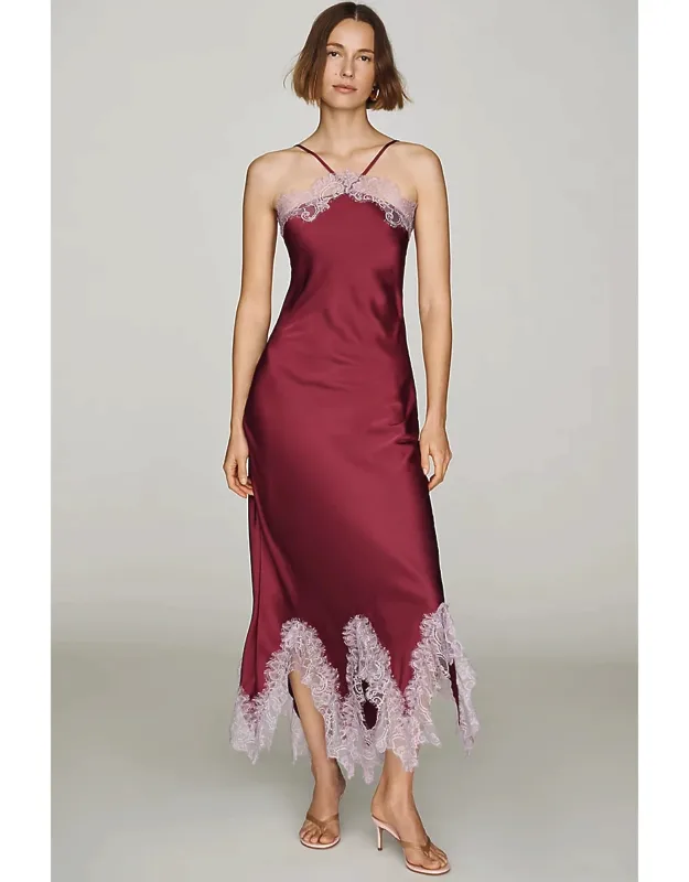 Satin Lace Slip Dress
