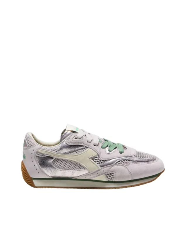 Stonewash Pigskin Leather Metallic Sneakers