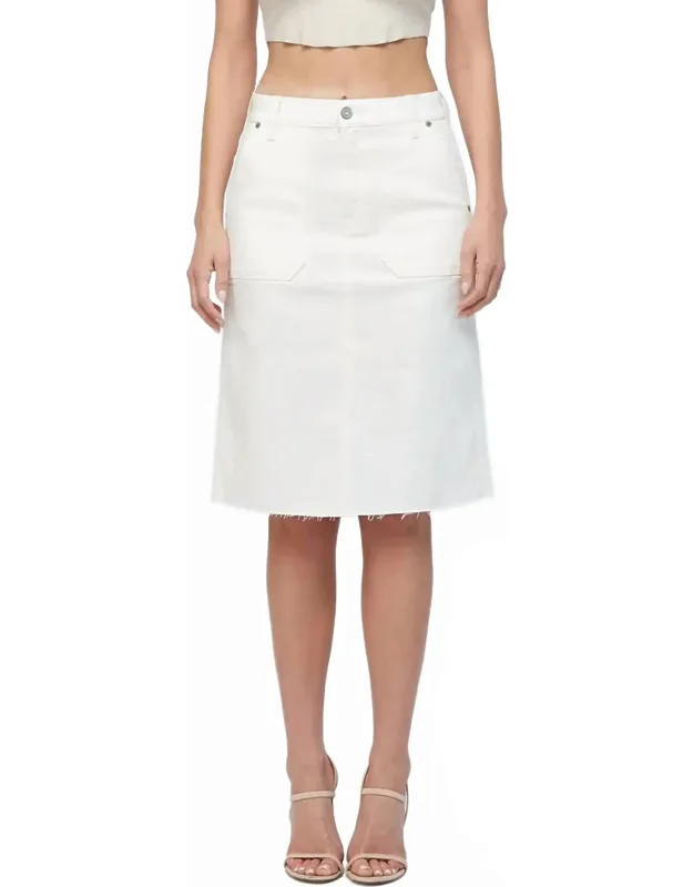 High Waist Denim Skirt With Front Pockets