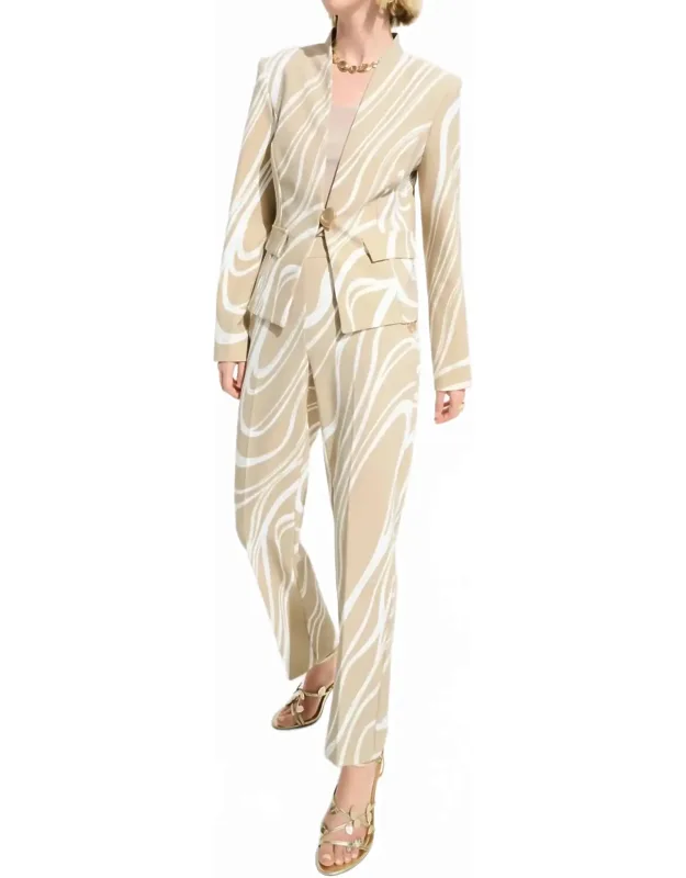 Abstract Print Fitted Blazer