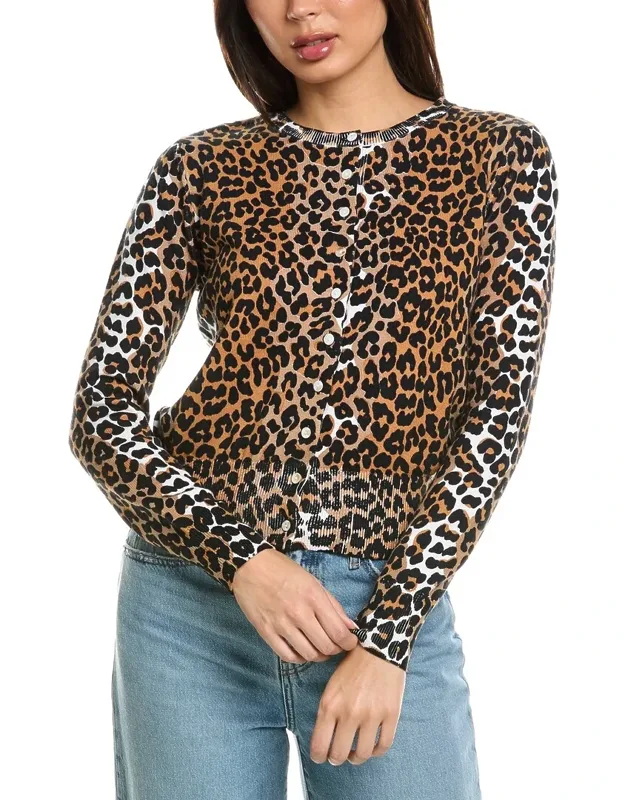 Leopard Cashmere-blend Cardigan