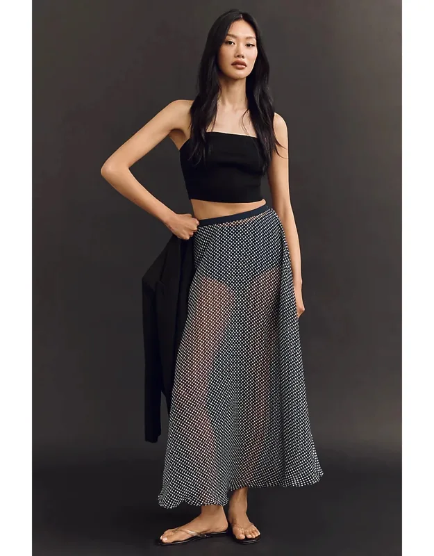 Sheer Dot Maxi Skirt