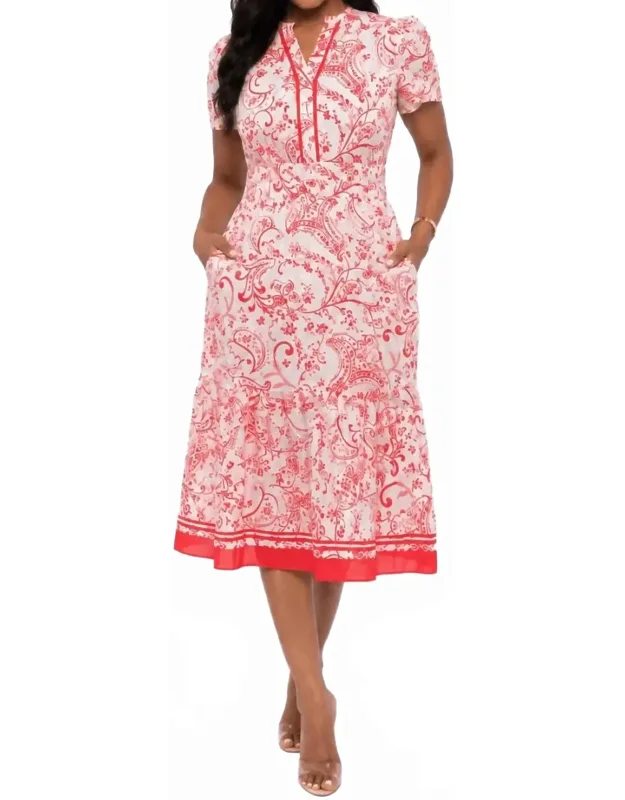 Paisley Print Midi Dress