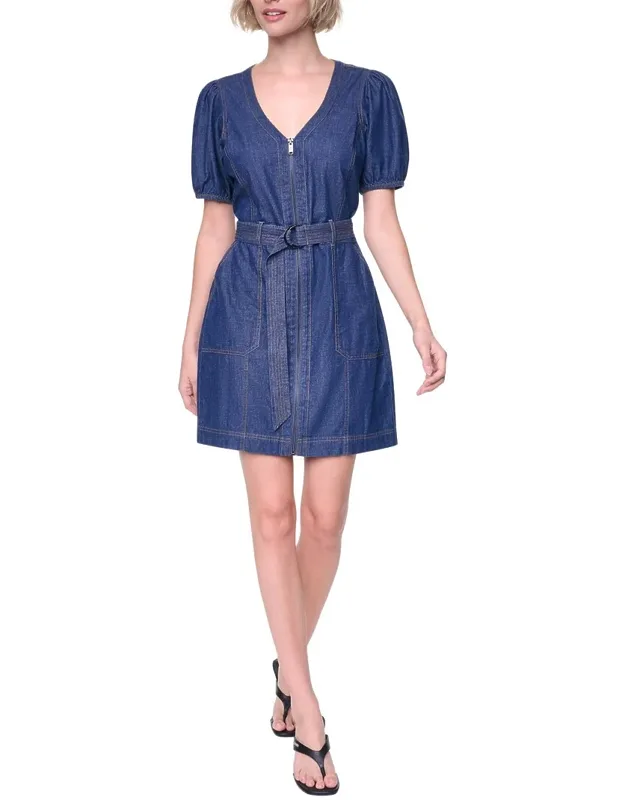 Puff Sleeve Belted Dress