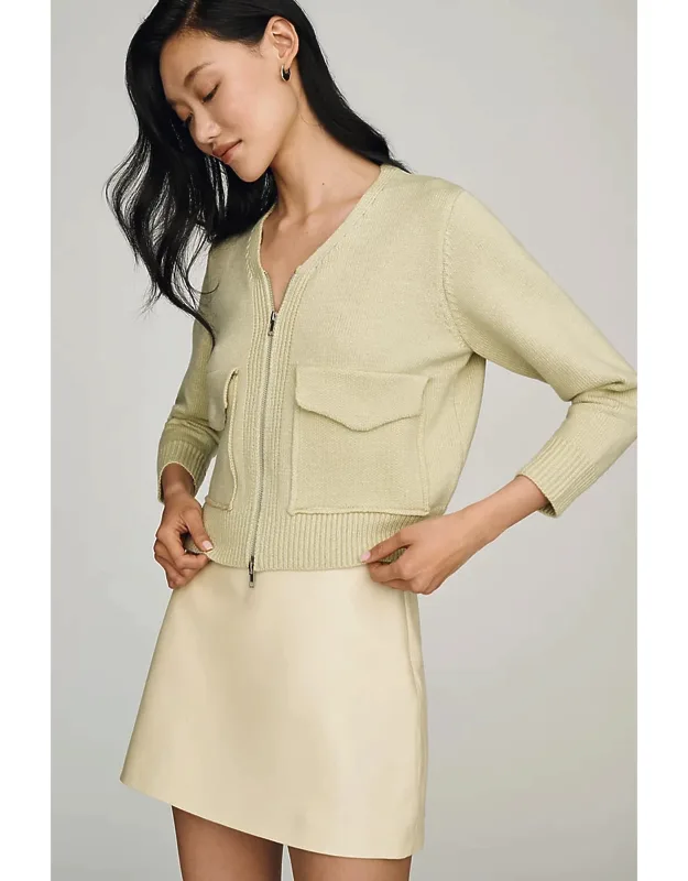 Ribbed Zip-front Sweater