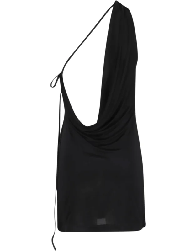 Asymmetrical Draped Mini Dress