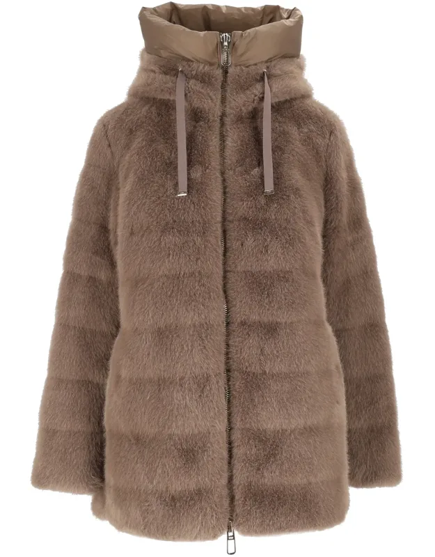Plush Quilted Down Coat