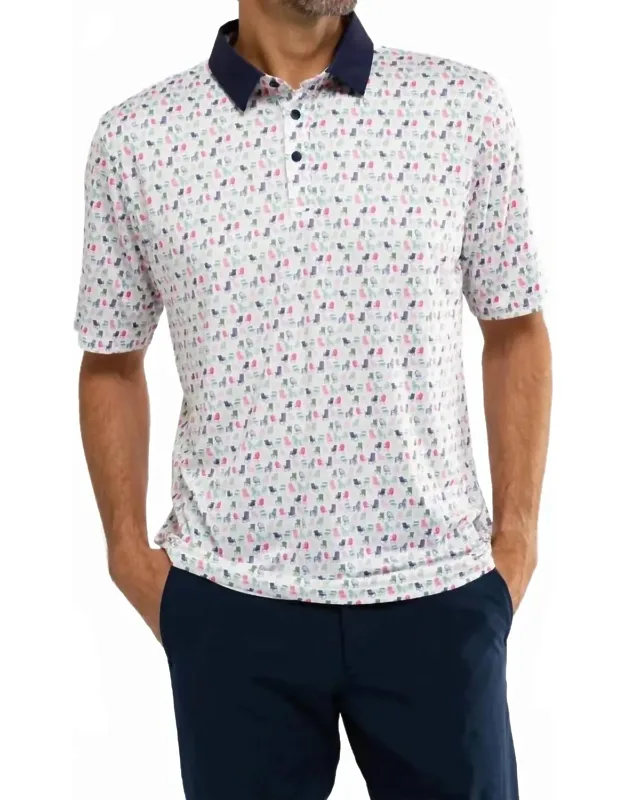 Harvey Polo Shirt - The Spectator Micro Pattern, Lightweight Blend