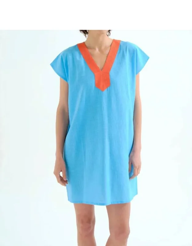 Colorblock Short Kaftan Dress