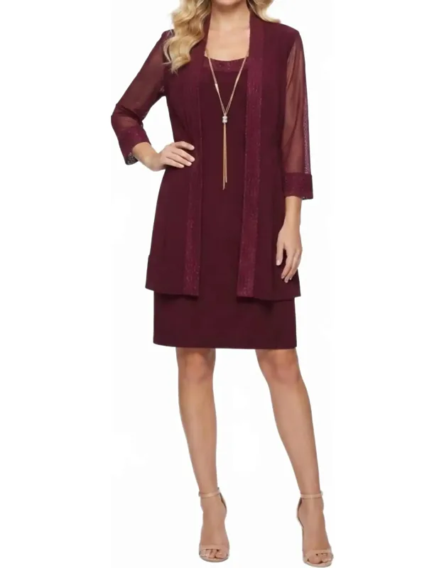 Two Piece Short Evening Jacket Dress