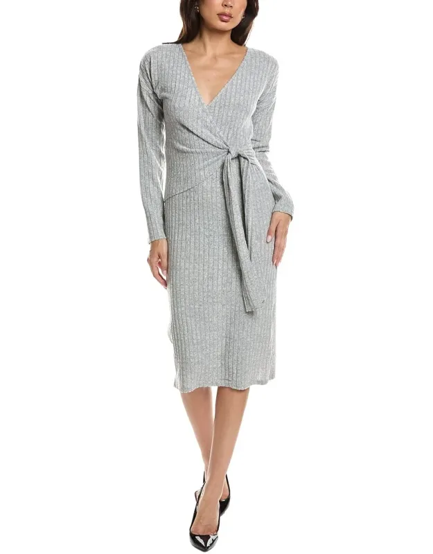 Hacci Wrap Bodice Midi Dress