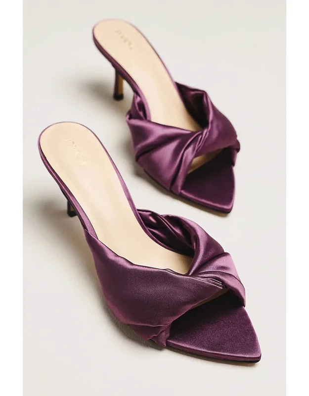 Satin Twist Mule Heels