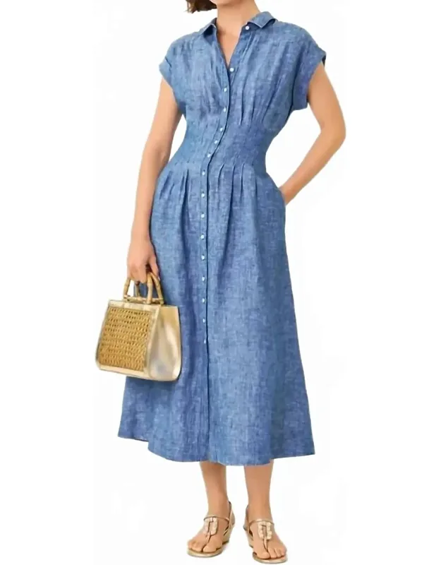 Linen Midi Shirt Dress