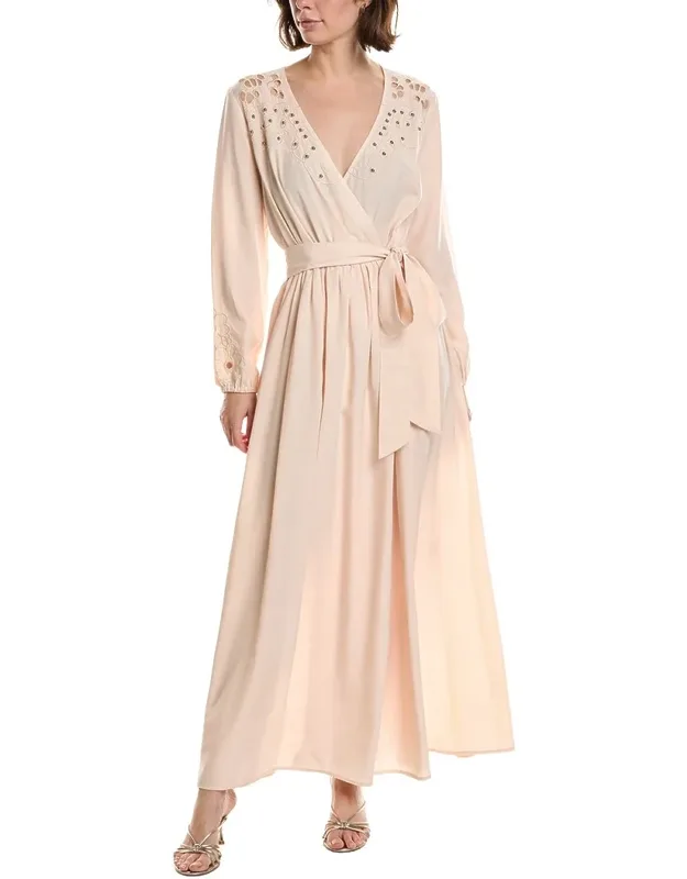 Laser Cut Embroidery Wrap Dress