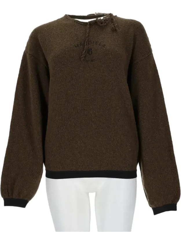 Relaxed Fit Sweater With Distressed Detailing