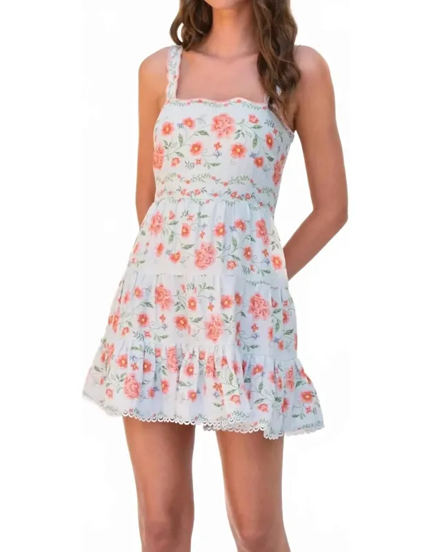 Stripe Floral Mini Dress