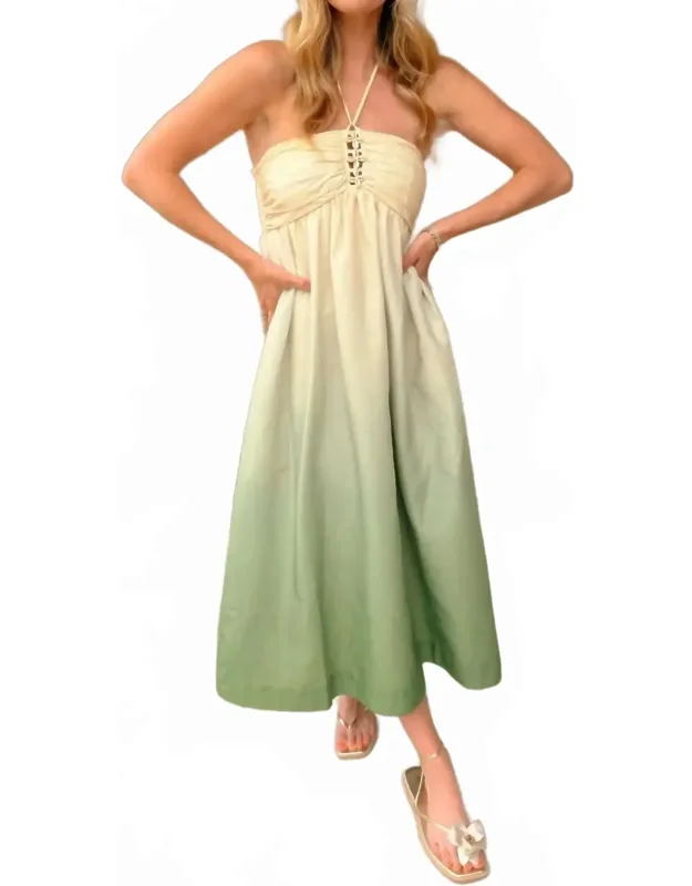 Celine Ombre Halter Maxi Dress