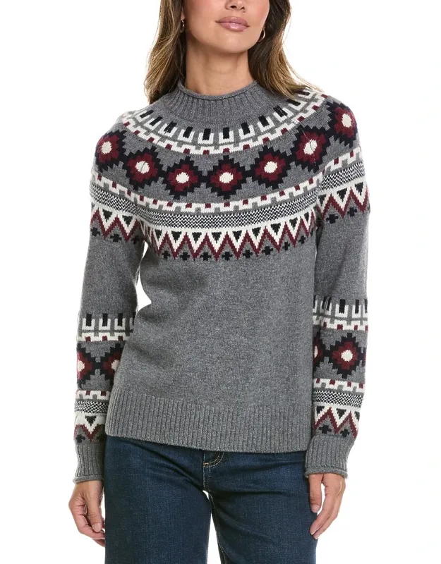 Vail Fair Isle Mock Neck Wool Sweater