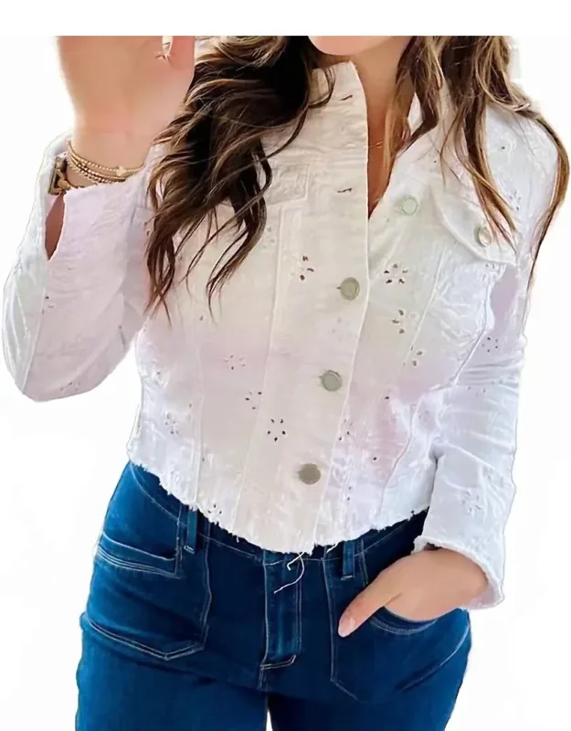 Eyelet Denim Jacket