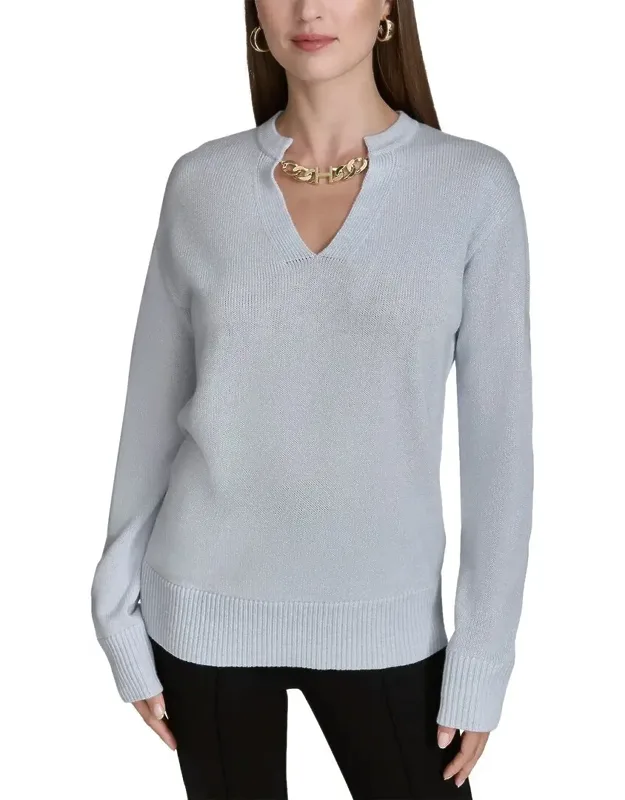 Logo Chain V-neck Sweater