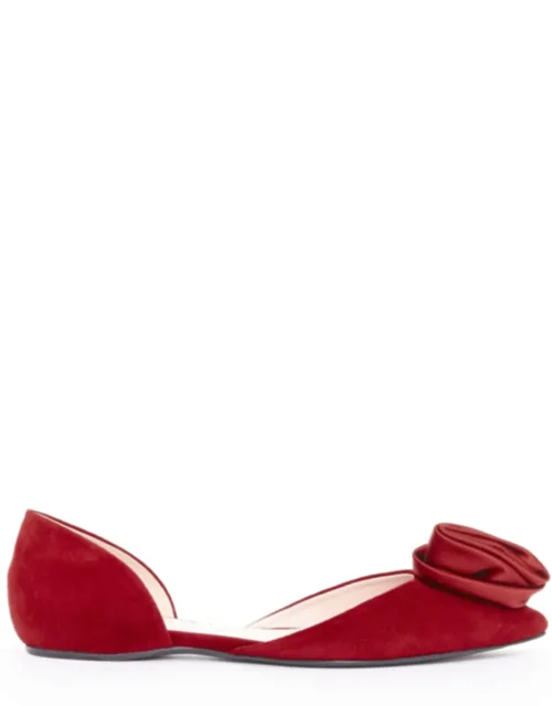 Suede Rosette Flats