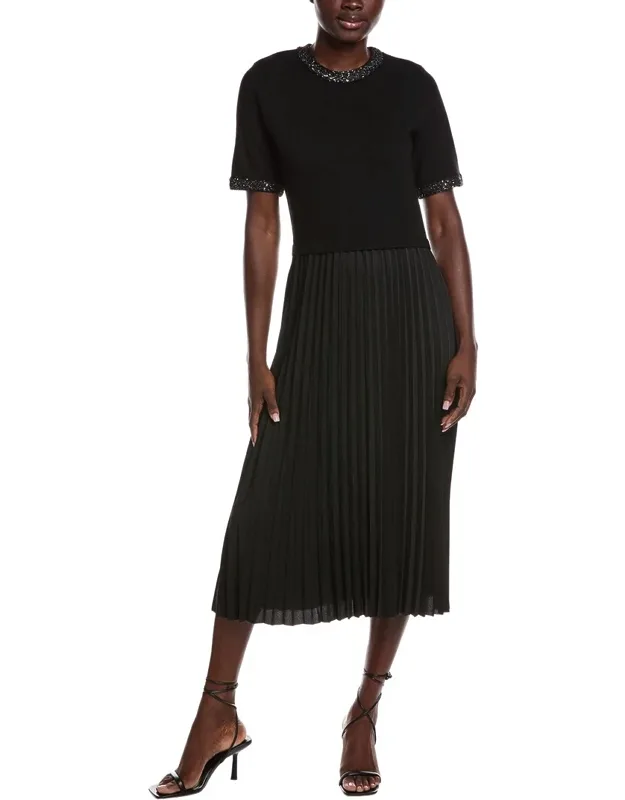 Pleated Midi Dress