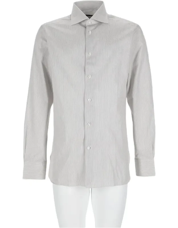 Vertical Stripe Cotton Shirt