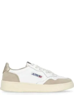 Smooth Leather Golden Accent Sneakers