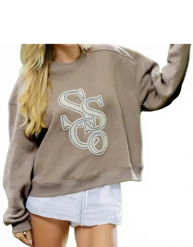 Preppy Front Print Sweatshirt