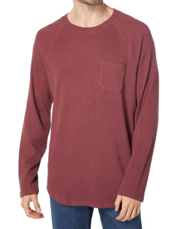 Abe Long Sleeve Waffle Knit Baseball Tee