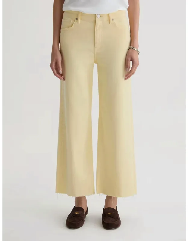 Saige Wide Leg Crop Jeans With Mid-rise And Relaxed Silhouette