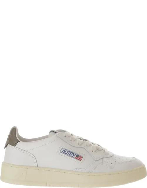 Medalist Low Leather Sneakers With Perforations And Rubber Sole