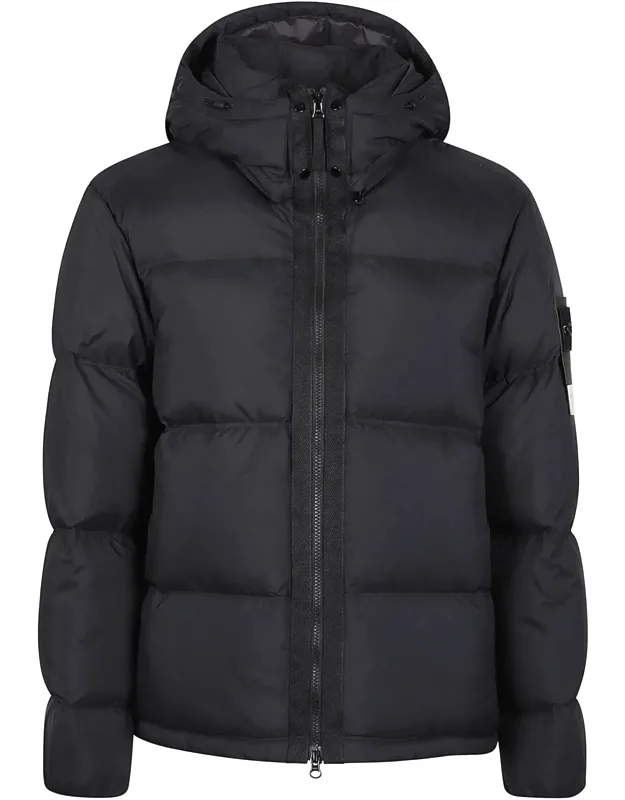 Quilted Adjustable Hood Down Jacket