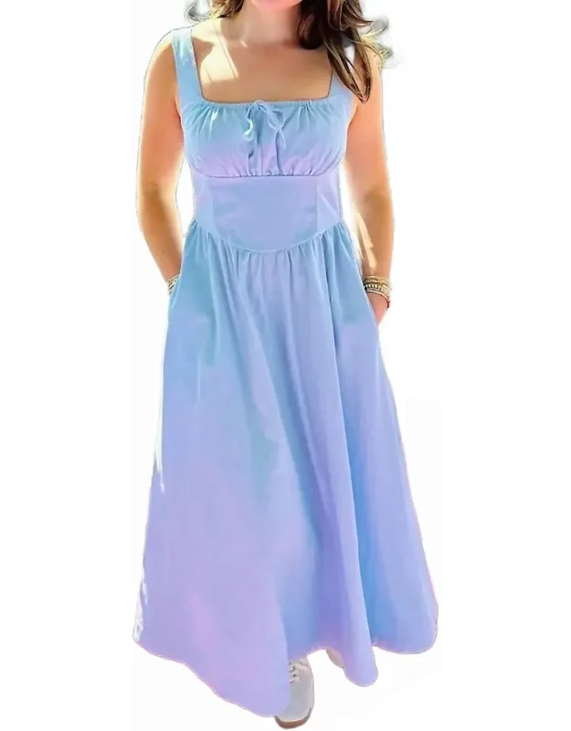 Twill Corset Midi Dress