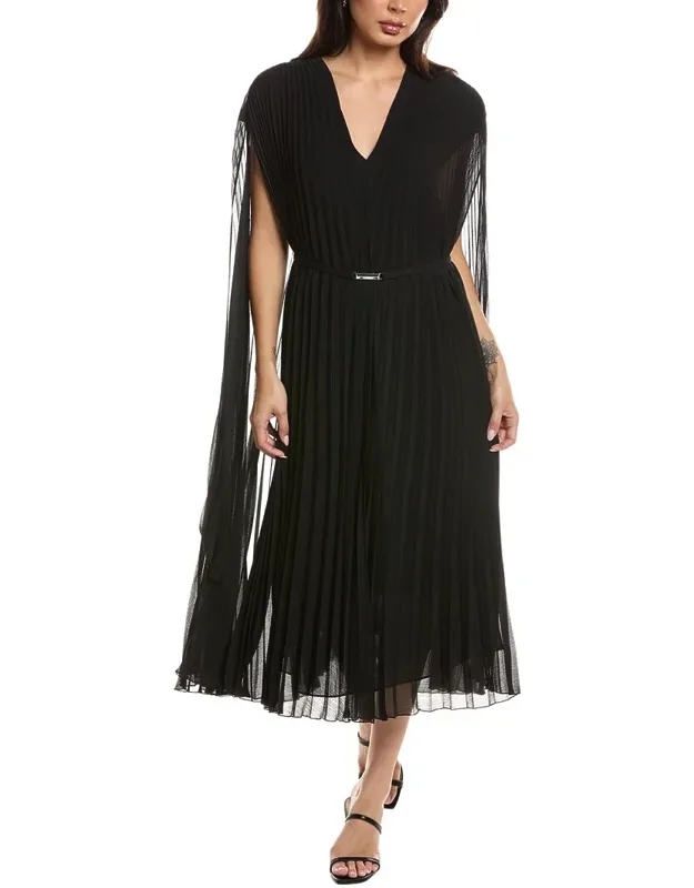Accordion Pleated Midi Dress