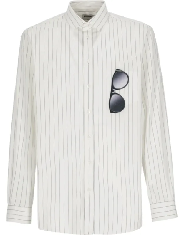 All-over Striped Sunglasses Pocket Shirt