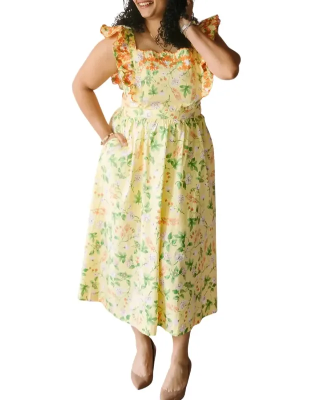 Ruffled Floral Midi Dress