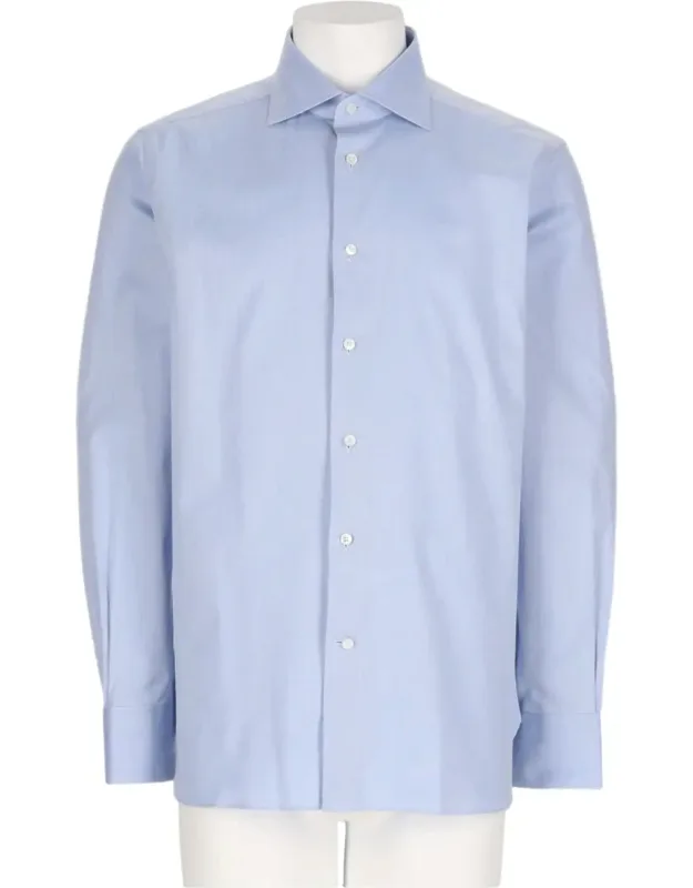 Pointed Collar Cotton-blend Shirt