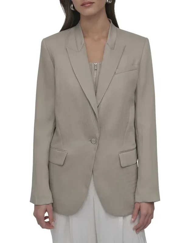 Stand Collar Peak Lapel Blazer