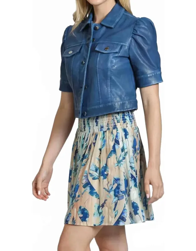 Short Sleeve Leather Jacket