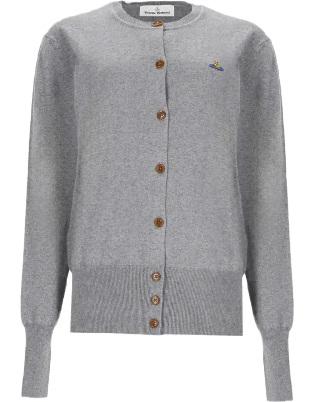 Fine-knit Sweater With Button-down Front And Ribbed Detailing