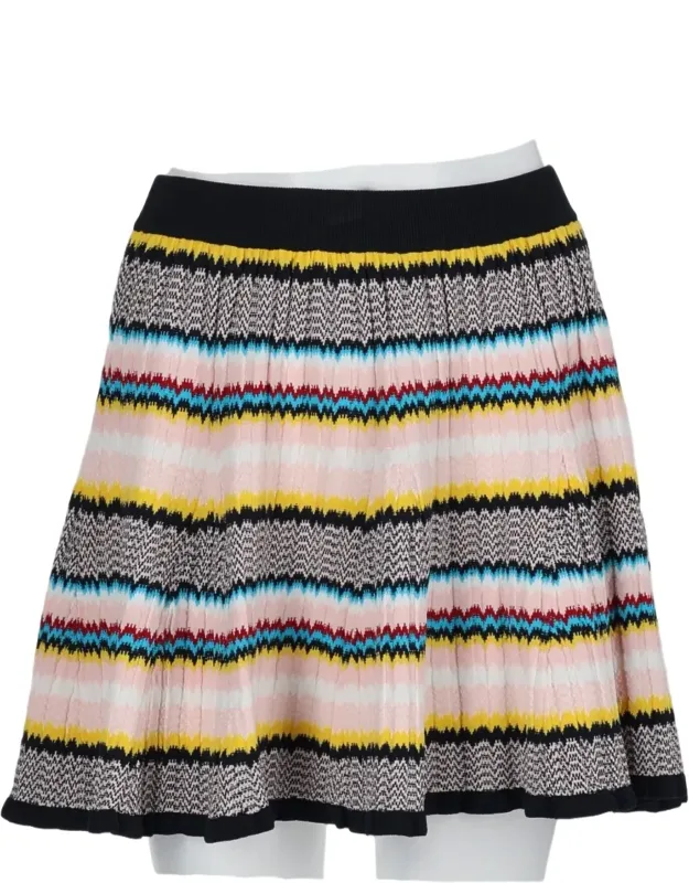 Chevron-pattern Knitted Mini Skirt