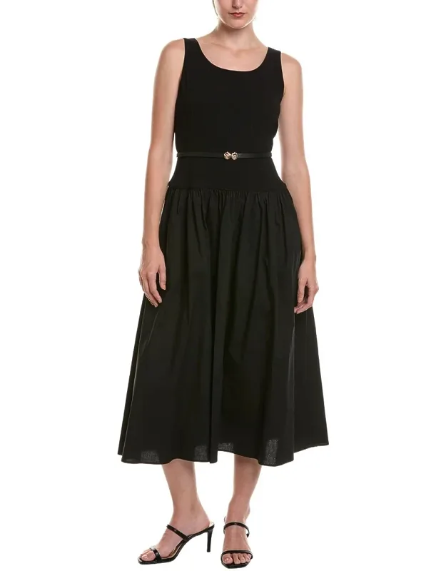 Scoop Neck Drop-waist Maxi Dress